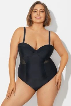 Plus Size Mesh Underwire One Piece Swimsuit -Bikini Bliss Shop b deop313001 5
