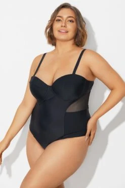 Plus Size Mesh Underwire One Piece Swimsuit -Bikini Bliss Shop b deop313001 6