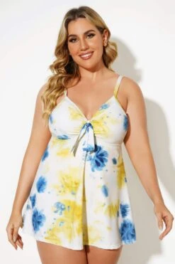 Tie Dye Backless Tie Front Sexy Swimdress -Bikini Bliss Shop b desd006001 4