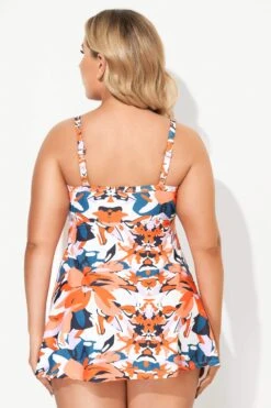 Sweetheart Neckline Flower Backless Tie Front Swimdress -Bikini Bliss Shop b desd006002 2