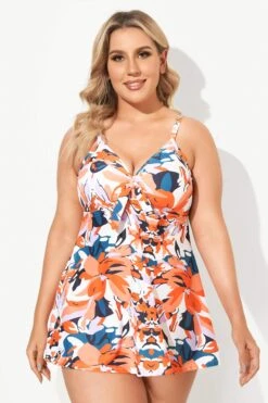 Sweetheart Neckline Flower Backless Tie Front Swimdress -Bikini Bliss Shop b desd006002 4