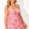 Flower Printed Self-tie Lovely Halter Swimdress