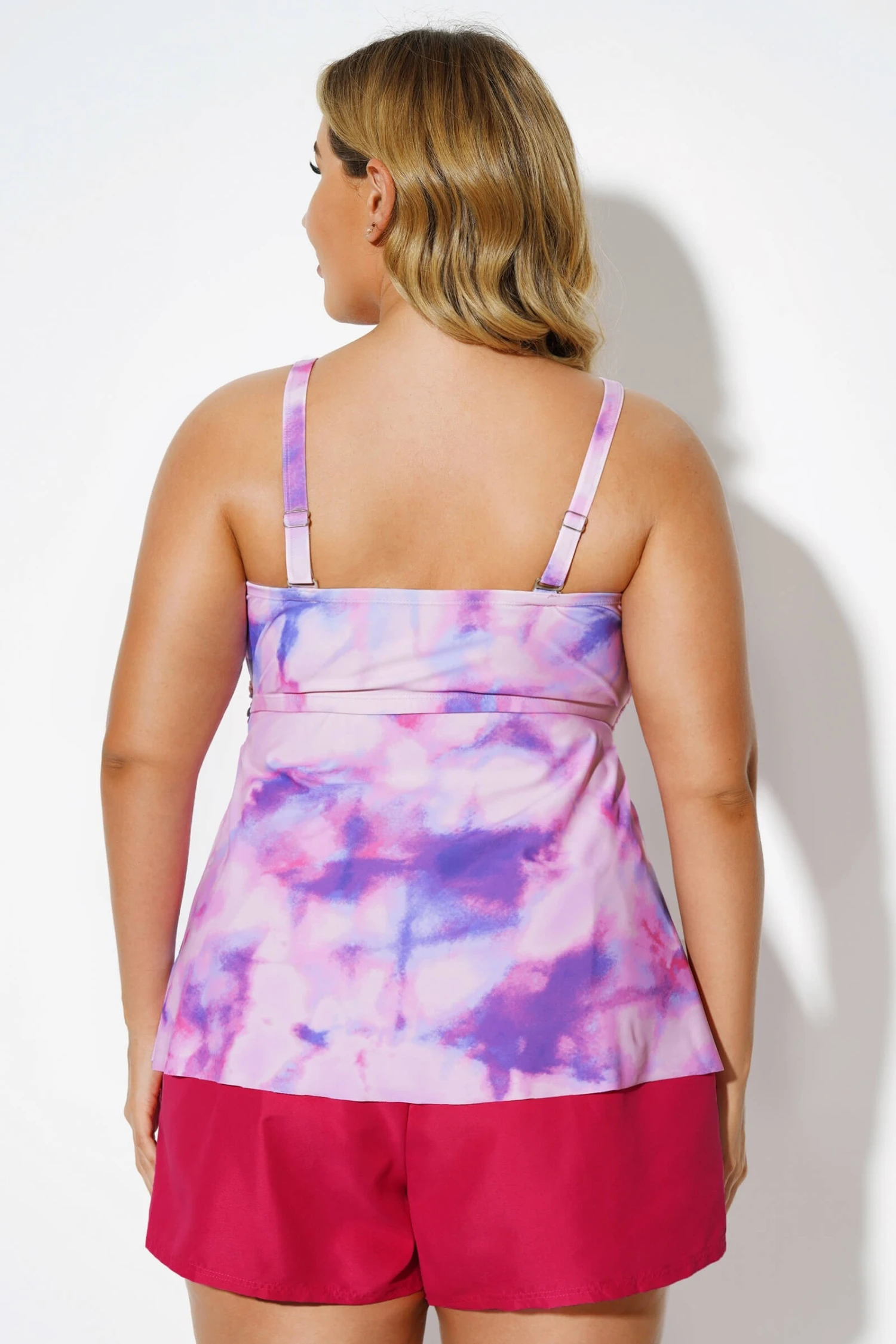 Tie Dye V-Neck Twist Elegant Tankini Top 2 Tie Dye V-Neck Twist Elegant Tankini Top - Image 2