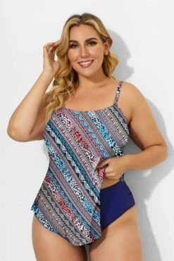 Multicolor Scarf Bandeau Vintage Women Tankini Top -Bikini Bliss Shop b detan060002 22