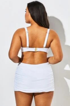 White Twist Front Bandeau Spa Bikini With Skirt -Bikini Bliss Shop b sfbk1911009 5
