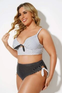 Black & White Dots Sexy Underwire Bikini Set -Bikini Bliss Shop b sfbk2003021 3
