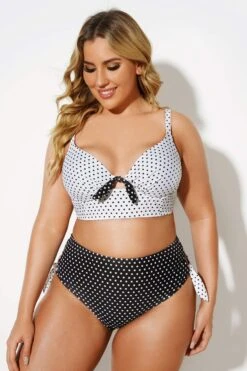 Black & White Dots Sexy Underwire Bikini Set -Bikini Bliss Shop b sfbk2003021 4