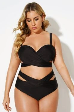 Black Wrap Adjustable Straps Underwire Bikini Set -Bikini Bliss Shop b sfbk2003024 3