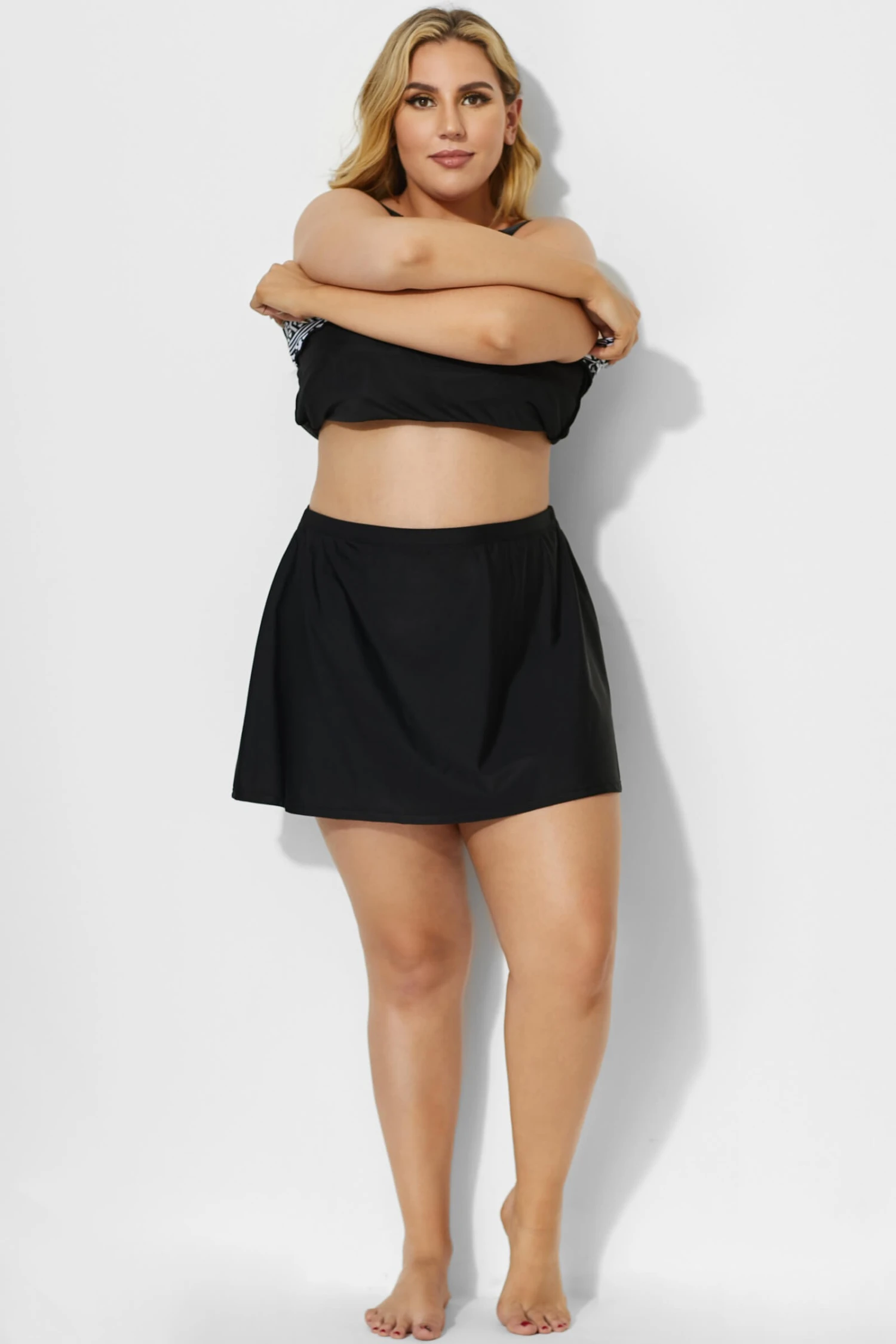 Black Lady Side Slit Skirt With Built-in Brief 3 Black Lady Side Slit Skirt With Built-in Brief - Image 3
