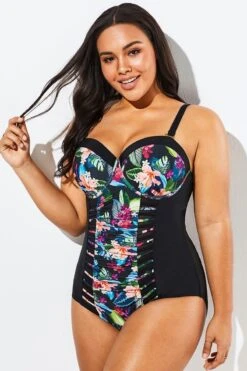 Lady Cut Out Mesh Underwire One Piece Swimsuit -Bikini Bliss Shop b sfop1911015 6