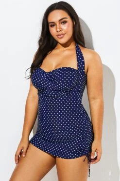 Blue Polka Dot One Piece Swimsuit For Women -Bikini Bliss Shop b sfop1911017 5