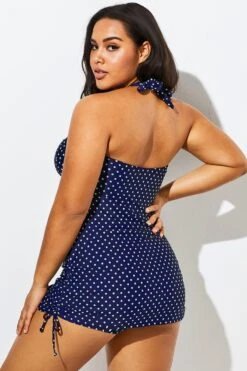 Blue Polka Dot One Piece Swimsuit For Women -Bikini Bliss Shop b sfop1911017 6