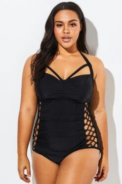 Black Cut Out Underwire Party One Piece Swimsuit -Bikini Bliss Shop b sfop1911021 6