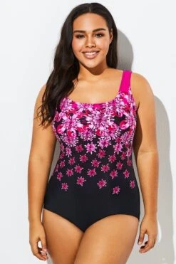 Gradient Exploded Floral Sport One Piece Swimsuit -Bikini Bliss Shop b sfop1911048 4