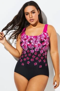 Gradient Exploded Floral Sport One Piece Swimsuit -Bikini Bliss Shop b sfop1911048 6