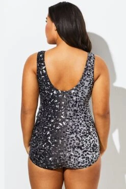 Modern Sarong Front V-Neck One Piece Swimsuit -Bikini Bliss Shop b sfop1911072 2