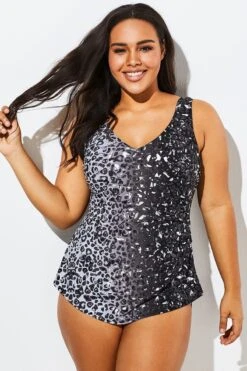 Modern Sarong Front V-Neck One Piece Swimsuit -Bikini Bliss Shop b sfop1911072 5