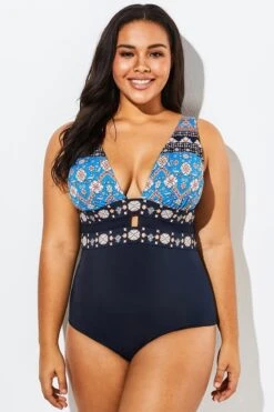 Charming Printed Cut Out One Piece Swimsuit 8 Charming Printed Cut Out One Piece Swimsuit -Bikini Bliss Shop b sfop1911121 3