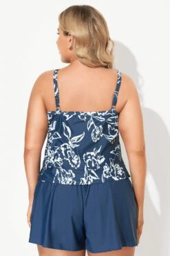 Flower Print Tummy Control One Piece Swimsuit -Bikini Bliss Shop b sfop2003070 3