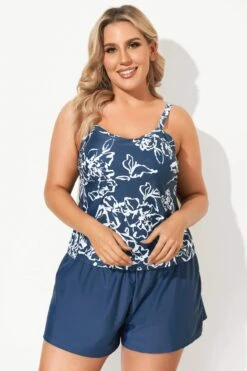 Flower Print Tummy Control One Piece Swimsuit -Bikini Bliss Shop b sfop2003070 4