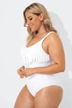 White Fringe One-Piece Swimsuits For Lady -Bikini Bliss Shop b sfop2003074 3