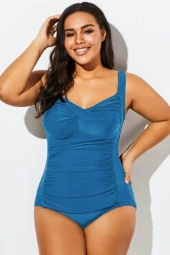 Blue Sweetheart Neckline Women One Piece Swimsuit -Bikini Bliss Shop b sfop2003244 33