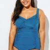 Blue Sweetheart Neckline Women One Piece Swimsuit