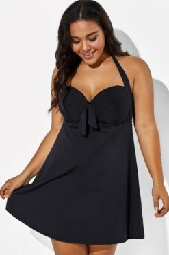 Black Bow Classic Halter Swimdress For Lady -Bikini Bliss Shop b sfsd1911026 3