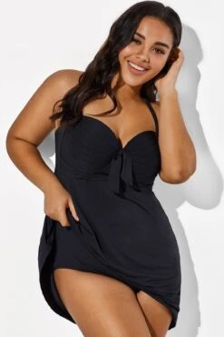 Black Bow Classic Halter Swimdress For Lady -Bikini Bliss Shop b sfsd1911026 6