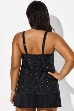 Black Square Neck Ruffle Vintage Women Swimdress -Bikini Bliss Shop b sfsd1911046 66