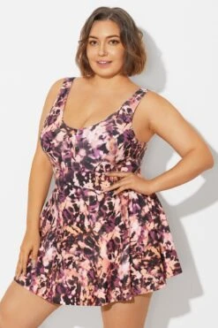 V-Neck Auburn Tie Dye Black Elegant Swimdress -Bikini Bliss Shop b sfsd1911048 6