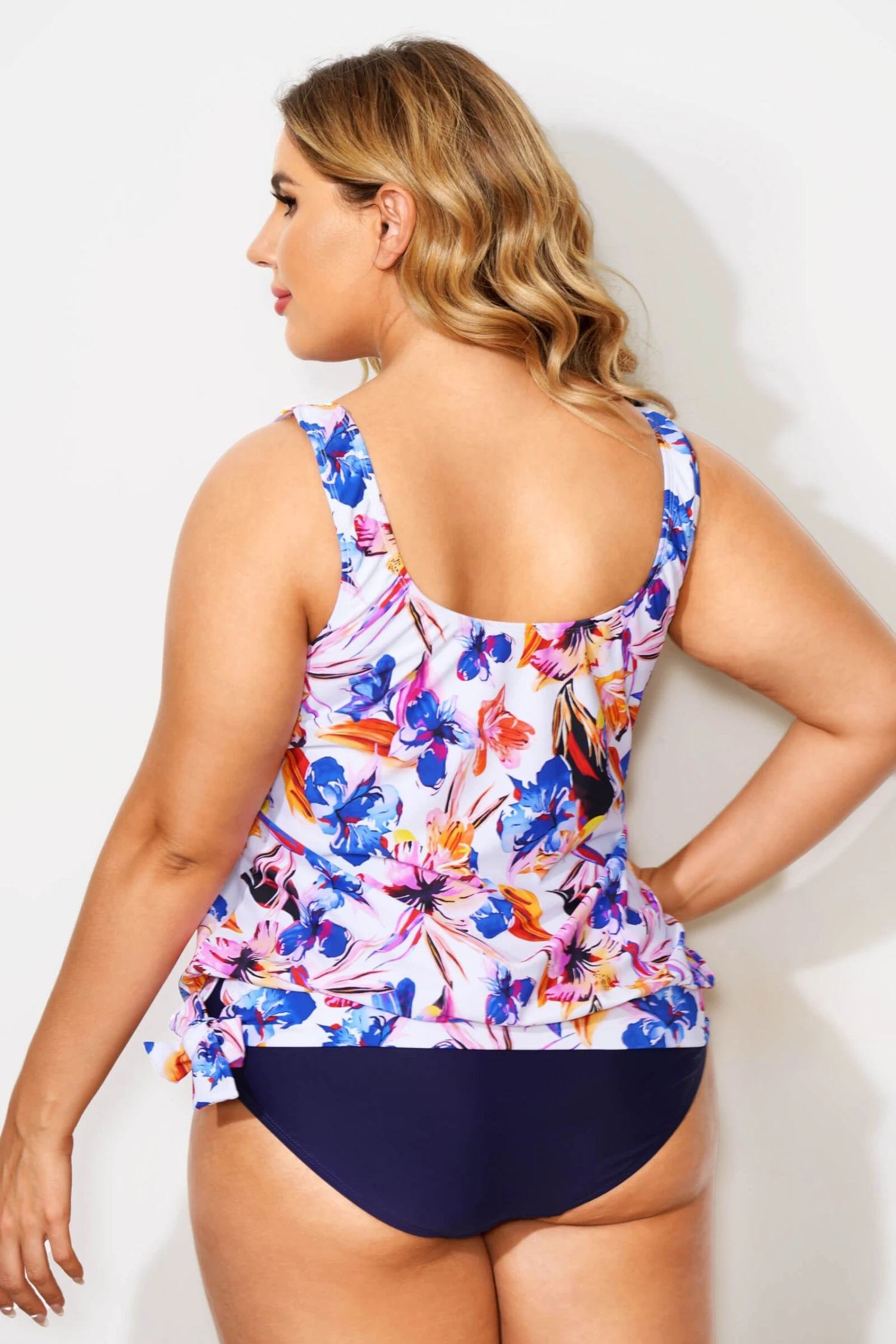 Floral Printed Side Tie Women Tankini Top 2 Floral Printed Side Tie Women Tankini Top - Image 2