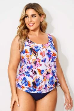 Floral Printed Side Tie Women Tankini Top 7 Floral Printed Side Tie Women Tankini Top -Bikini Bliss Shop b sftan2003045 4