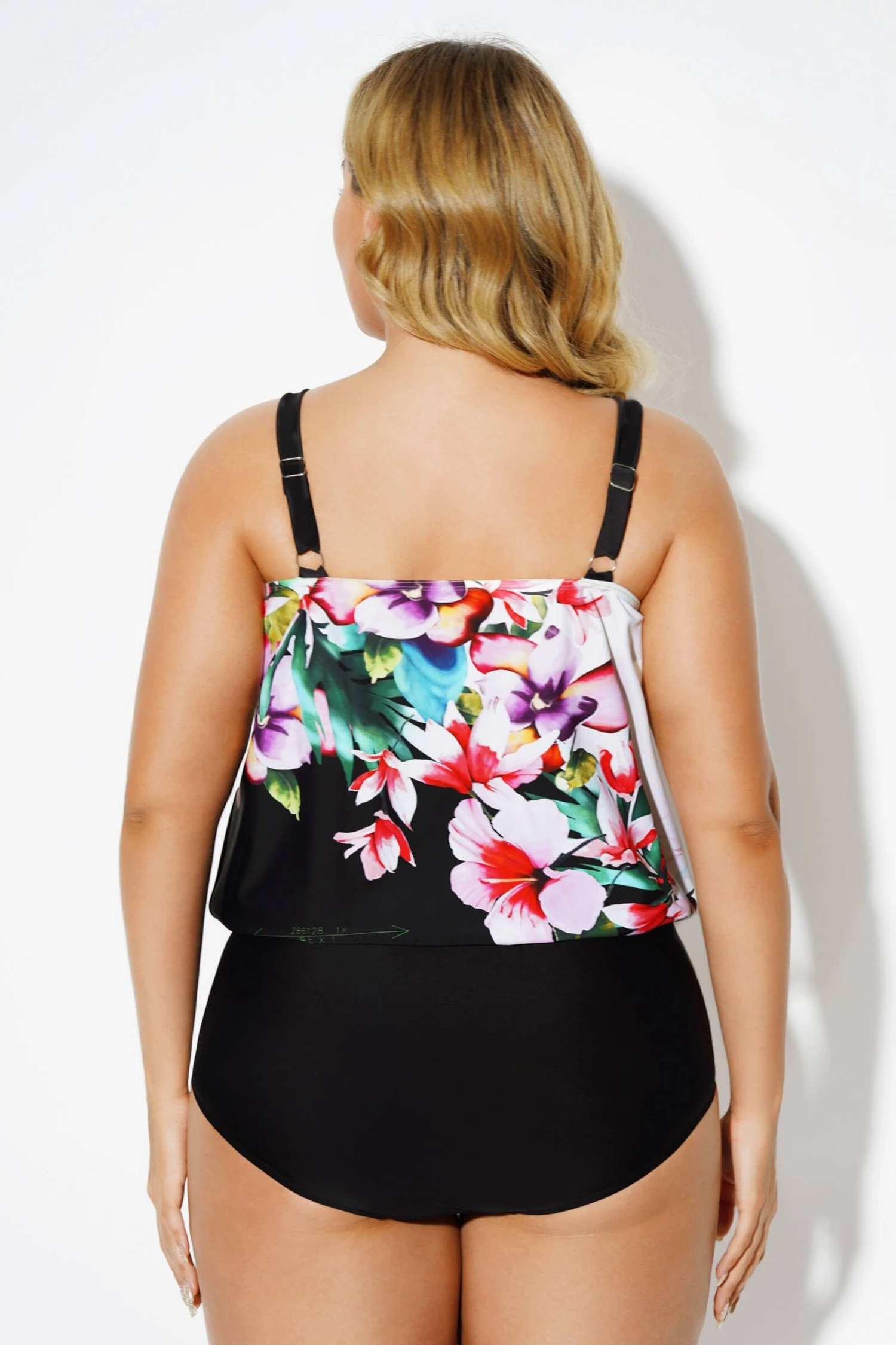 Floral Printed Loop Strap Blouson Tankini Top 2 Floral Printed Loop Strap Blouson Tankini Top - Image 2