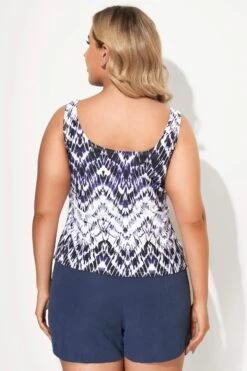 Tie Dye Zigzag Classic Lightweight Tankini Top -Bikini Bliss Shop b sftan2003091 3