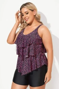 Black Pink Dot Tiered-Ruffle Tankini Set -Bikini Bliss Shop b sftan2003097 4