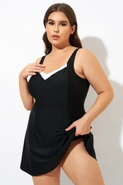 Classic Wide Straps Sweetheart Neckline Swimdress -Bikini Bliss Shop dsc00119