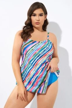 Multi Color Scarf Bandeau Longer Length Tankini Top -Bikini Bliss Shop dsc06684 1