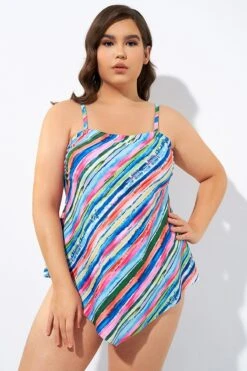 Multi Color Scarf Bandeau Longer Length Tankini Top -Bikini Bliss Shop dsc06693 1