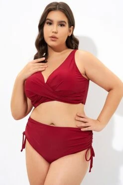 Red Twist Front Cross Back&Front Bikini Top -Bikini Bliss Shop dsc07163