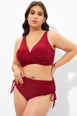 Red Twist Front Cross Back&Front Bikini Top -Bikini Bliss Shop dsc07185