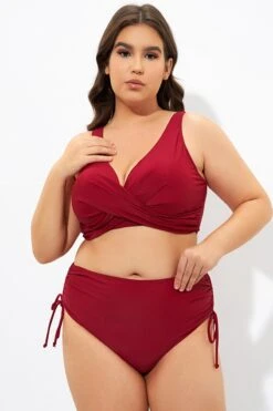Red Twist Front Cross Back&Front Bikini Top -Bikini Bliss Shop dsc07194