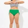 Green Tie Side High Waist Women Bikini Brief