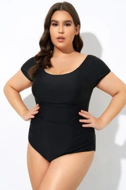 Elegant Solid Black Ladder Back One Piece Swimsuit -Bikini Bliss Shop dsc07784