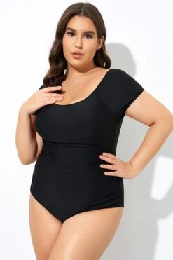 Elegant Solid Black Ladder Back One Piece Swimsuit -Bikini Bliss Shop dsc07785