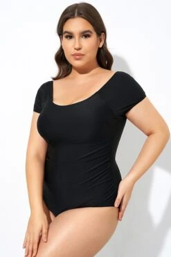 Elegant Solid Black Ladder Back One Piece Swimsuit -Bikini Bliss Shop dsc07831