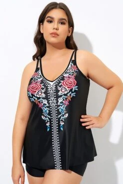 Elegant Tribal Printed Double Straps Tankini Top -Bikini Bliss Shop dsc08770