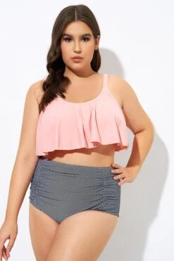 Womens High Waisted Falbala 2 Tiered Bikini Top -Bikini Bliss Shop dsc08939 1