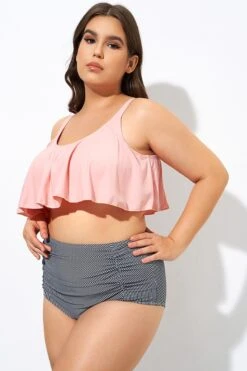 Womens High Waisted Falbala 2 Tiered Bikini Top -Bikini Bliss Shop dsc08969 1