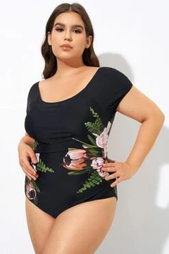 Black Mesh Flower Lady One Piece Swimsuit 10 Black Mesh Flower Lady One Piece Swimsuit -Bikini Bliss Shop dsc09200